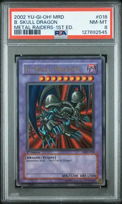 2002 YU-GI-OH! MRD-METAL RAIDERS 1ST EDITION #018 B. SKULL DRAGON PSA 8 - Image 1