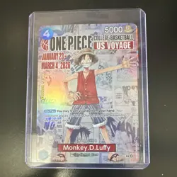 One Piece NCAA Promo Card Monkey D. Luffy US College Basketball - Image 1