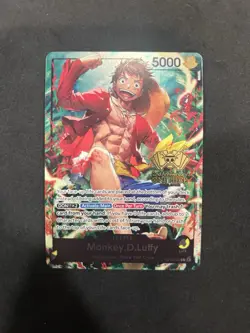 One Piece Monkey D. Luffy ST13-003 2nd Anniversary WINNER Card English - Image 1