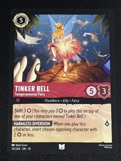 Disney Lorcana Whispers in the Well Tinker Bell-Temperamental Fairy 115/204 NM - Image 1