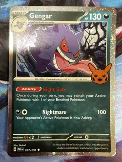 Pokemon TCG Gengar Cosmos Holo Card 2024 Trick or Trade, #057/091 - Image 1