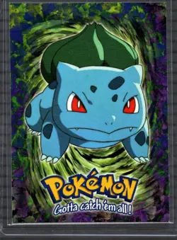 #01 BULBASAUR Stage 1 POKEMON E1 of 12 1999 Trading Card TOPPS Blue Logo - NM - Image 1