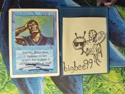 Psionic Blast - MTG - Unlimited - LP to MP - Signed Douglass Shuler - Image 1