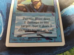 Psionic Blast - MTG - Unlimited - LP to MP - Signed Douglass Shuler - Image 3
