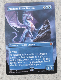 Ancient Silver Dragon (Borderless) NM Normal M Battle for Baldur's Gate 366 - Image 1