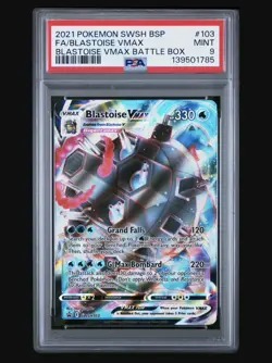 2021 POKEMON SWSH BLACK STAR PROMO 103 FULL ART/BLASTOISE VMAX Psa 9 Mint Graded - Image 1