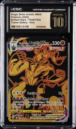 2022 POKEMON BRILLIANT STARS #TG29 SINGLE STRIKE URSHIFU VMAX CGC 10 PERFECT - Image 1