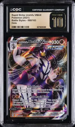 2021 POKEMON BATTLE STYLES HOLO RAPID STRIKE URSHIFU VMAX CGC 10 PERFECT - Image 1