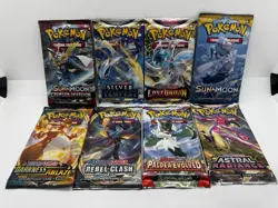 Lot Of 8 Sealed Pokemon TCG Booster Packs - Sun & Moon, Sword & Shield, And More - Image 1