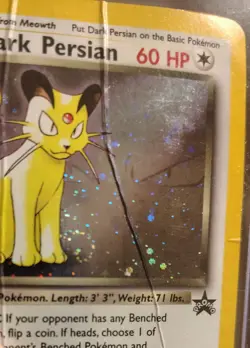 Pokemon Dark Persian Holo Swirl Black Star Promo Damaged - Image 3