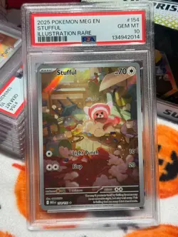 2025 POKEMON MEG EN-MEGA EVOLUTION ILLUSTRATION RARE #154 STUFFUL PSA 10 - Image 4