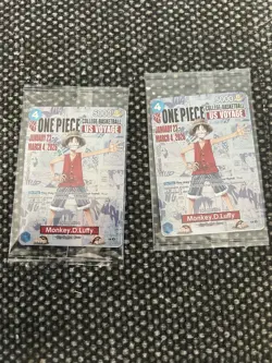 One Piece Card Game Monkey D. Luffy US Voyage Promo Sealed College Basketball - Image 1