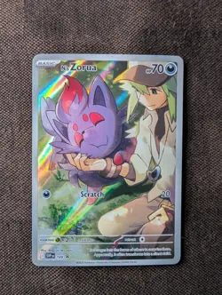 Pokemon N's Zorua 189 SVP Black Star Promo Full Art Holo Pokemon TCG Card NM - Image 1