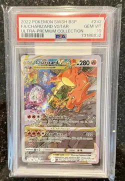 2022 Pokemon Ultra Premium Collection Charizard VSTAR Promo Card SWSH262 PSA 10 - Image 1