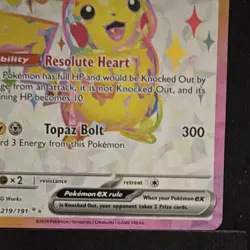 Pokemon Pikachu ex 219/191 Sv08: Surging Sparks Ultra Rare Full Art Holo Card - Image 2