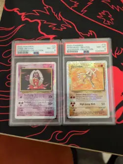 2002 POKEMON LEGENDARY COLLECTION JYNX & HITMONLEE-REVERSE FOIL PSA 8 - Image 1