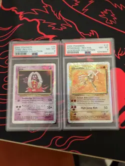 2002 POKEMON LEGENDARY COLLECTION JYNX & HITMONLEE-REVERSE FOIL PSA 8 - Image 2