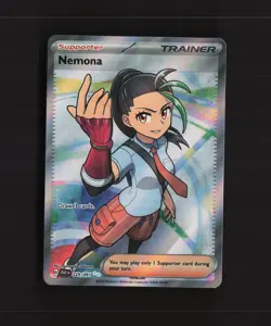 Nemona 229/091 Paldean Fates Full Art Ultra Rare Holo Pokemon Card NM - Image 1