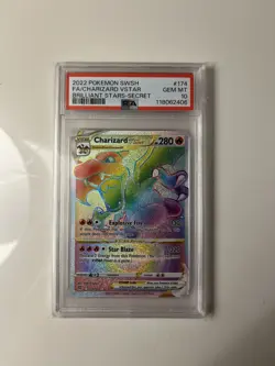 PSA 10 GEM MINT Charizard VSTAR 174/172 Brilliant Stars Secret Rare Pokemon - Image 1