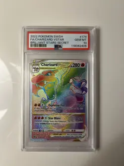 PSA 10 GEM MINT Charizard VSTAR 174/172 Brilliant Stars Secret Rare Pokemon - Image 4