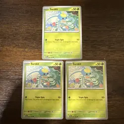 X3 Surskit 001/182 Common | SV: Paradox Rift | Pokemon Card SET OF THREE - Image 1