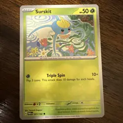 X3 Surskit 001/182 Common | SV: Paradox Rift | Pokemon Card SET OF THREE - Image 3