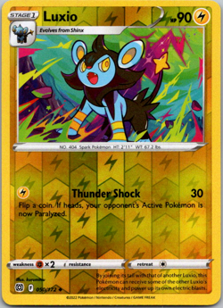 Pokemon TCG Luxio Sword & Shield: Brilliant Stars 050/172 Reverse Holo Uncommon - Image 1