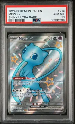 2024 POKEMON PAF EN-PALDEAN FATES SHINY ULTRA RARE #216 MEW EX PSA 10 - Image 1