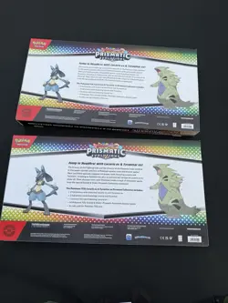 Pokemon Lucario Ex Tyranitar Ex Prismatic Evolutions Sam's Club Premium 2 boxes - Image 2