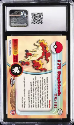 2000 TOPPS CHROME POKEMON T.V. #78 RAPIDASH CGC 7 - Image 2