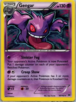 Pokemon Gengar Holo Rare Card 60/162 XY Breakthrough 2015 LP - Image 1