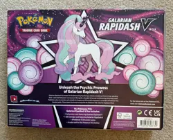 Pokemon TCG Galarian Rapidash V Box Booster Promo Card Sealed - W/ S&M Era Pack! - Image 2