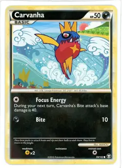 Carvanha 59/102 Triumphant Pokemon Card - Image 1