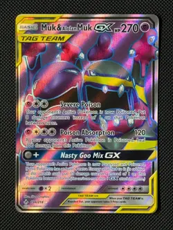 Pokemon Cards Muk & Alolan Muk GX 196/214 Unbroken Bonds Rare Ultra *2 - Image 1