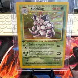 1st Edition Nidoking 11/102 - NM Minus Holo Rare - Base Set Pokemon Card GERMAN - Image 1