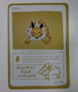 Ziggy (Jolteon) 61/90 - Pokedoodles Set 1 - Pokemon Card non-holo - Image 1