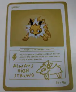 Ziggy (Jolteon) 61/90 - Pokedoodles Set 1 - Pokemon Card non-holo - Image 2