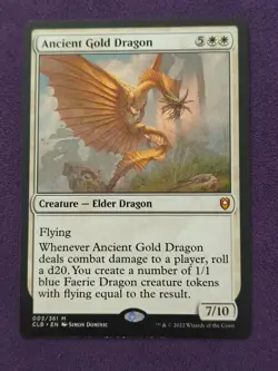 MTG - Ancient Gold Dragon CLB Regular Mythic #003 NM - Image 1