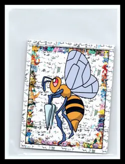 💥 Muk Merlin Pokemon 1999 Vintage Album Sticker Silver Prism Holo # S14 - Image 1