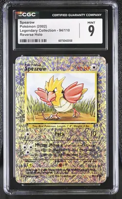 CGC 9 MINT Spearow 2002 Legendary Collection 94/110 Reverse Holo Pokemon Card - Image 1