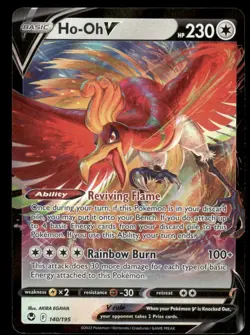 Pokemon Cards Ho-Oh V 140/195 Silver Tempest Holo Rare V NM - Image 1