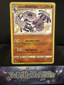 Pokemon Card Galarian Runerigus SV066/SV122 Shining Fates Shiny rare Near Mint - Image 1