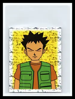 💥 Brock Merlin Pokemon 1999 Vintage Album Sticker Silver Prism Holo # S27 - Image 1