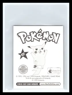 💥 Brock Merlin Pokemon 1999 Vintage Album Sticker Silver Prism Holo # S27 - Image 2