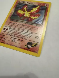 Rocket's Moltres Gym Heroes Holo Rare 12/132 Pokemon Card PSA 10 Contender SWIRL - Image 3