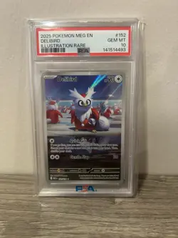 Pokemon Delibird 152/132 Me01: Mega Evolution Holo PSA 10! - Image 1