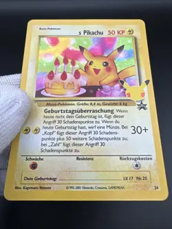 Birthday Pikachu WP24 Holo Promo Pokemon TCG Celebrations CEL 2021 NM Deutsch - Image 3