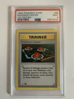 Pokemon PSA 9 Base Set Shadowless 1st Edition Pokemon Center Trainer 85/102 - Image 1