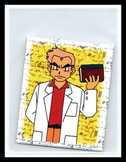 💥 Professor Oak Merlin Pokemon 1999 Album Sticker Silver Prism Holo # S33 - Image 1