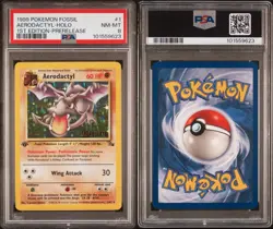 1999 Pokemon Fossil Aerodacytl Holo 1st Edition Prerelease #1 Psa 8 - Image 3
